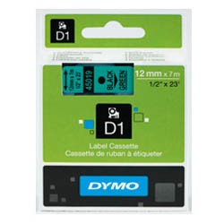 Dymo Şerit D1 12 mm x 7 m Yeşil Siyah 45019