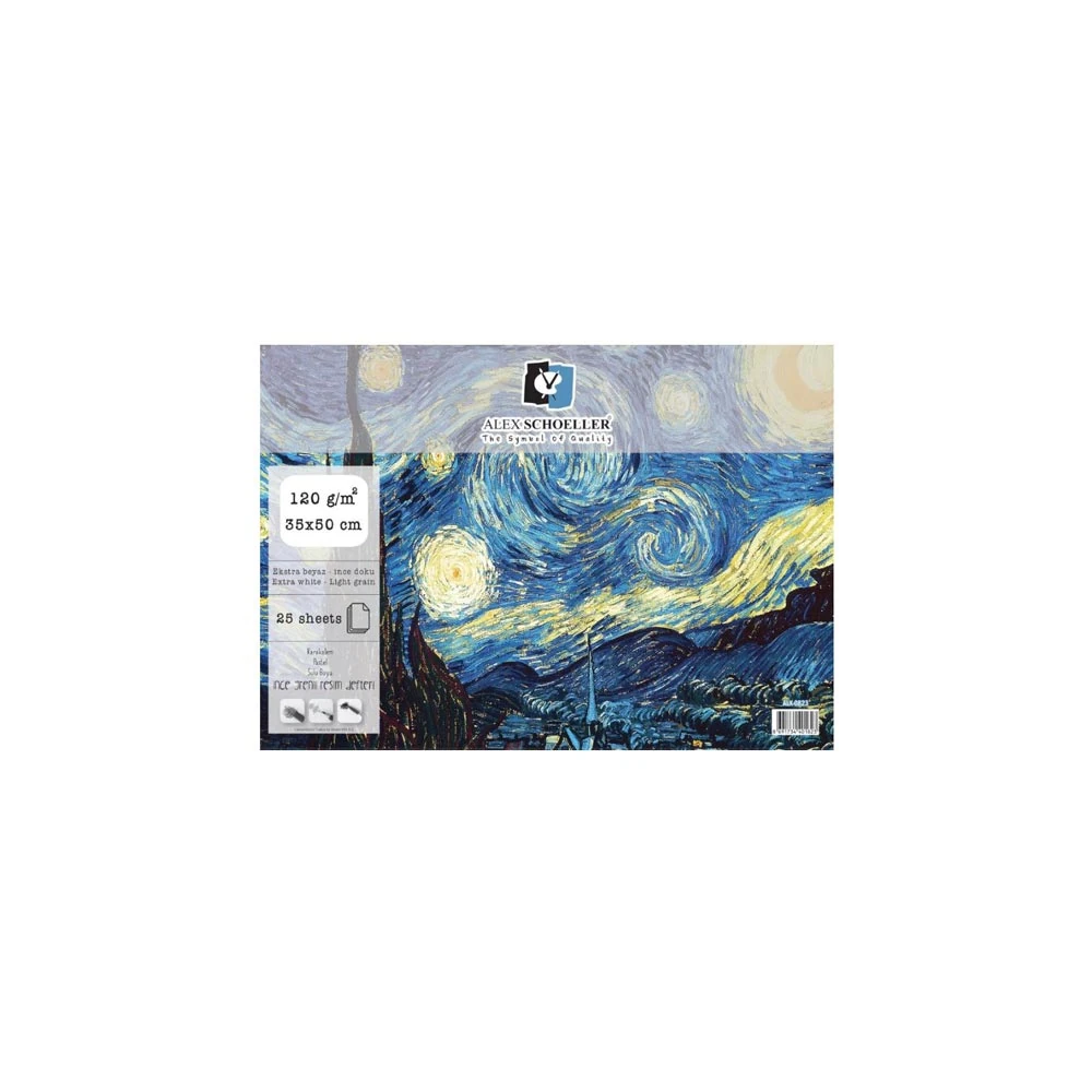 Alex Schoeller Spiralli Şeffaf Kapak Resim Defteri 35x50 cm 25 Yaprak