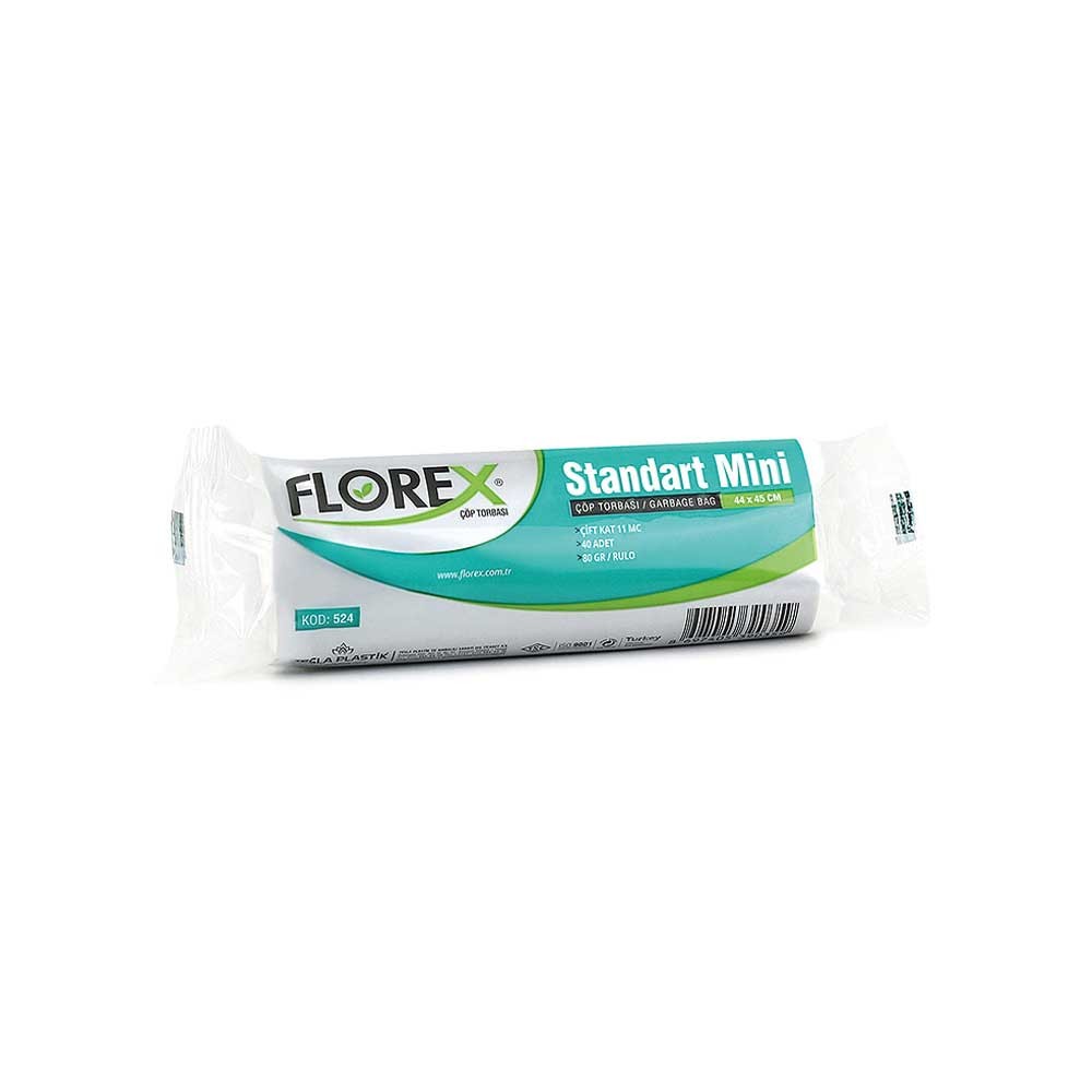 Florex Çöp Poşeti Standart Mini Boy 44x45 cm 40'lı Beyaz
