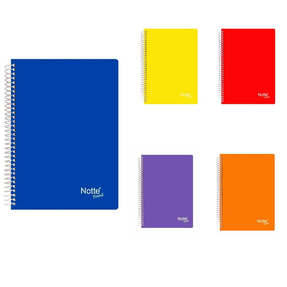 Notte Spiralli Plastik Kapak Trend Defter A5 100 Yaprak Kareli