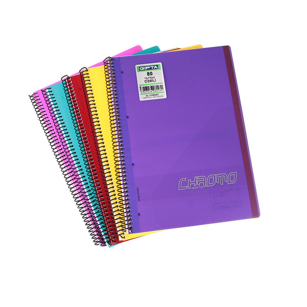 Gıpta Defter Chromo Spiralli Pp Kapak A4 80 Yaprak Çizgili