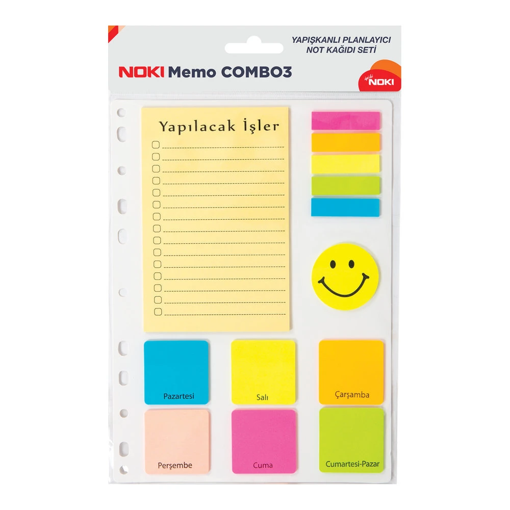 Noki Yapışkanlı Not Kağıdı Memo Combo 3