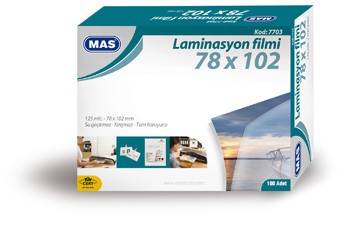 Mas Laminasyon Filmi 125 mic 78x102 mm 100'lü