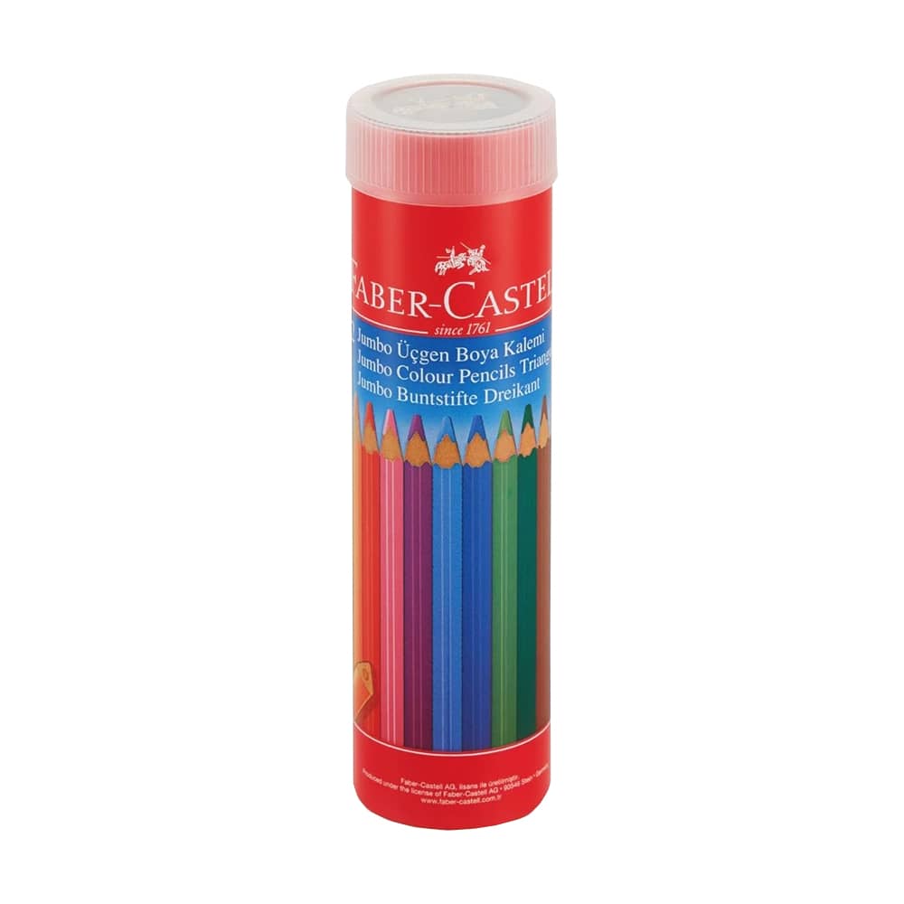 Faber-Castell Kuru Boya Kalemi Jumbo Üçgen Tam Boy 12'li