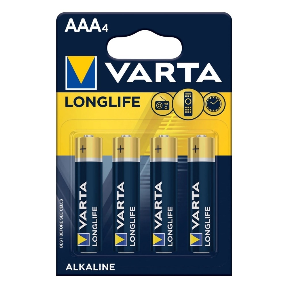Varta Pil Longlife İnce Kalem Pil AAA 4'lü Alkalin 4103101414