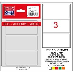 Tanex Ofis Etiketi 48x80 mm Kod OFC-123 Kırmızı