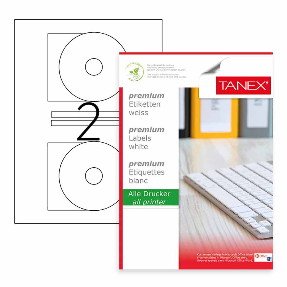 Tanex Laser Etiket 116x41 mm CD TW-2116