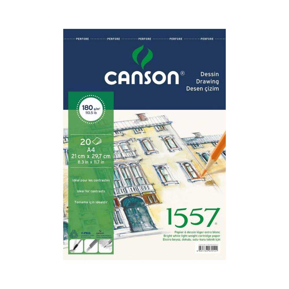 Canson Resim Defteri Çizgili Blok 180 gr A4 20 Yaprak Üstten Spiralli