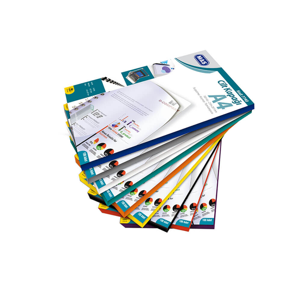 Mas Cilt Kapağı Plastik A4 Mavi 100'lü