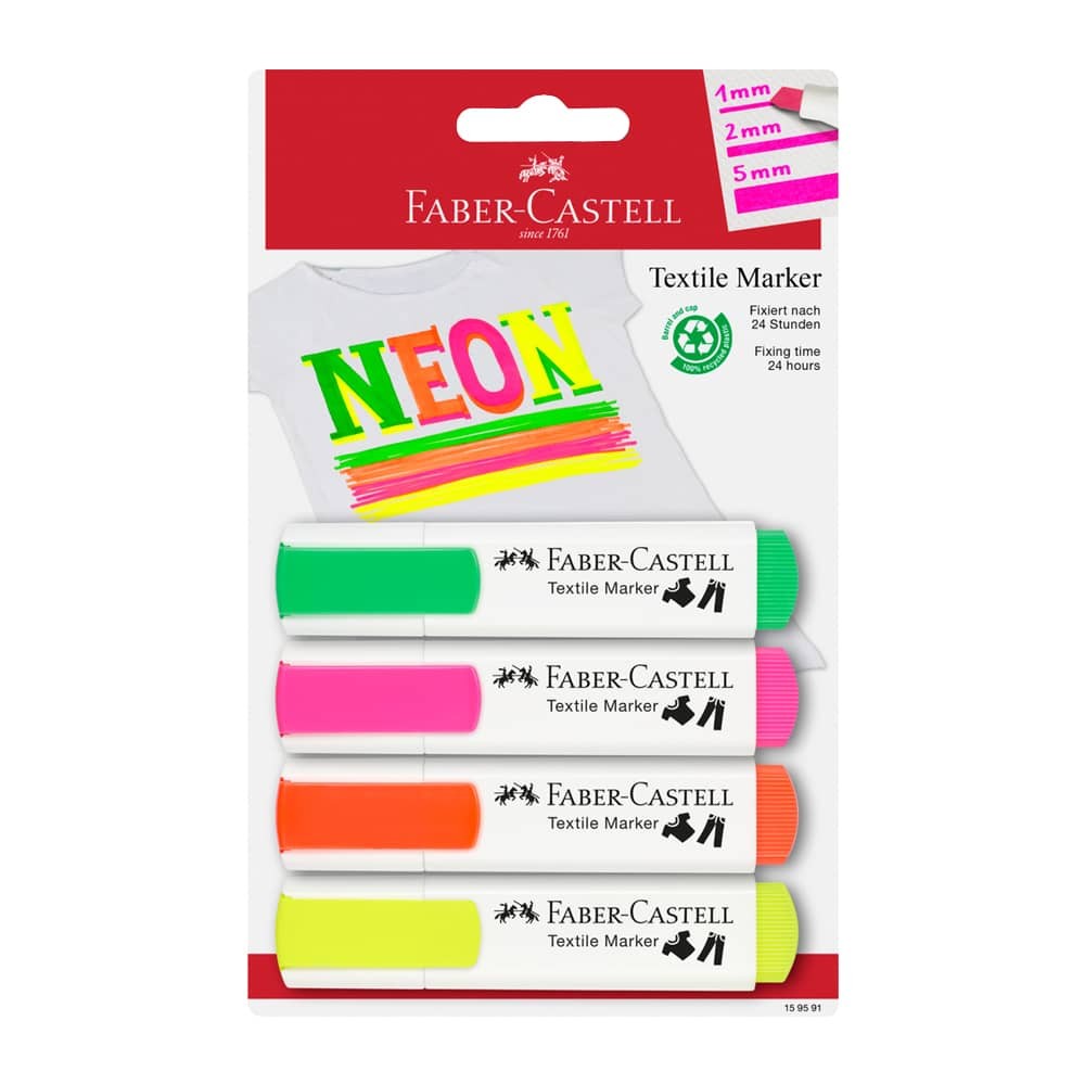 Faber-Castell Tekstil Markörü Neon 4'lü