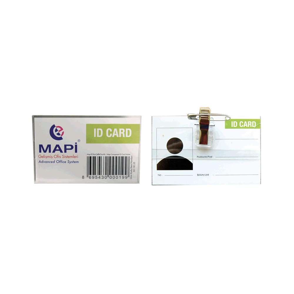 Mapi Kokart Pvc Klipsli Yatay 300 Mic 54x86 mm 50'li