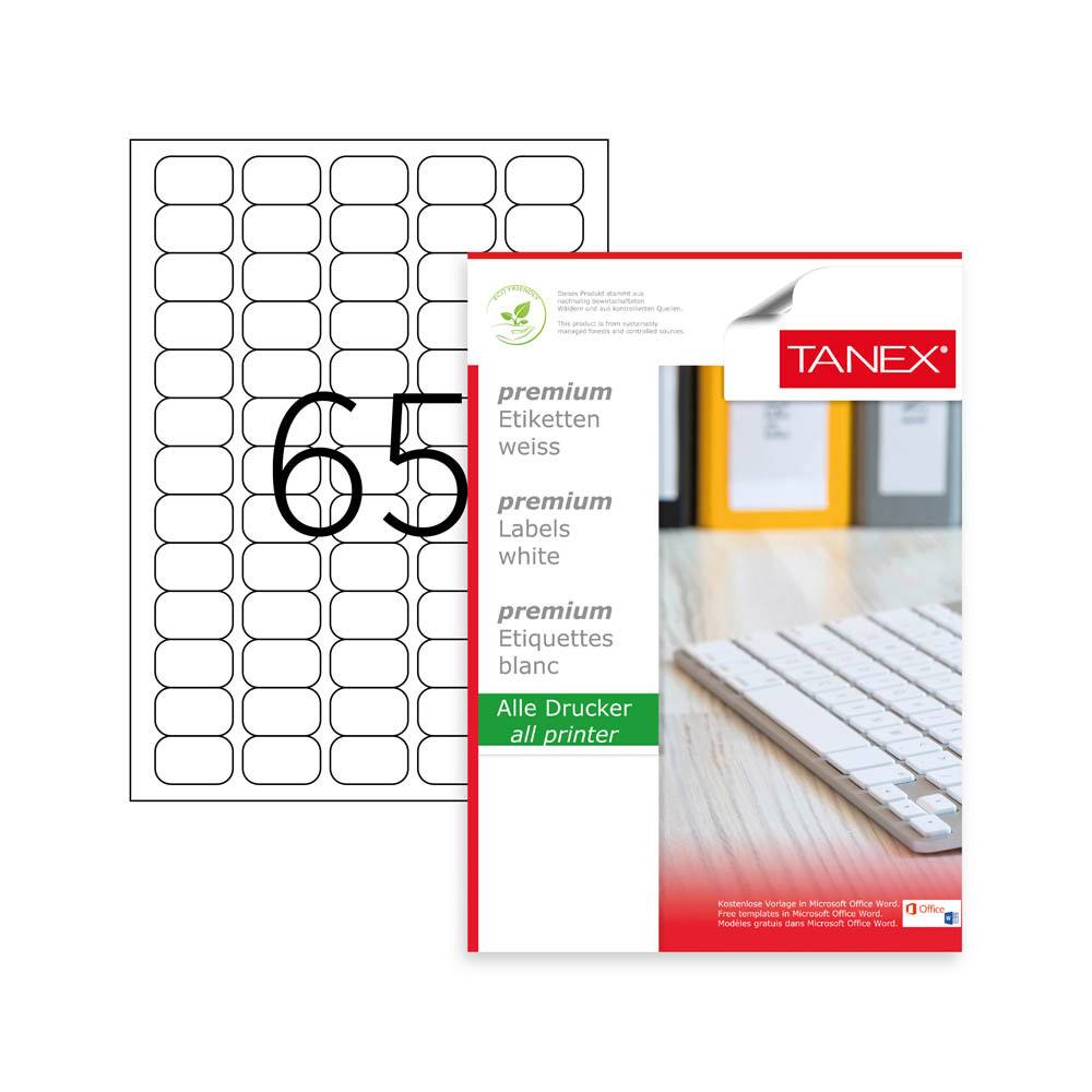 Tanex Laser Etiket 38,1x21,2 mm TW-2065