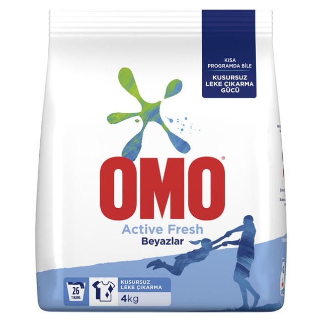 Omo OmoMatik Toz Deterjan Active Fresh Beyaz İçin 4 kg