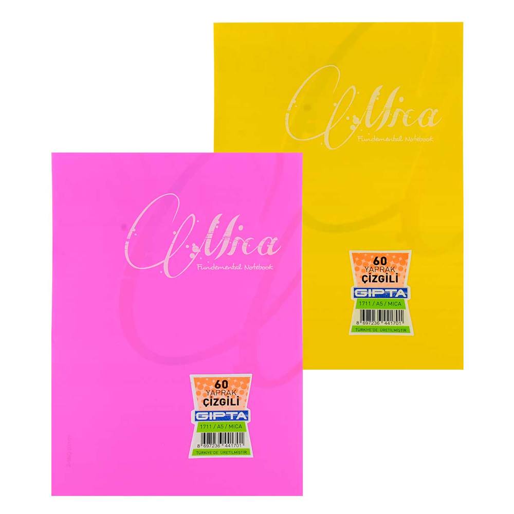 Gıpta Defter Mica Tel Dikişli Pp Kapak A5 60 Yaprak Çizgili