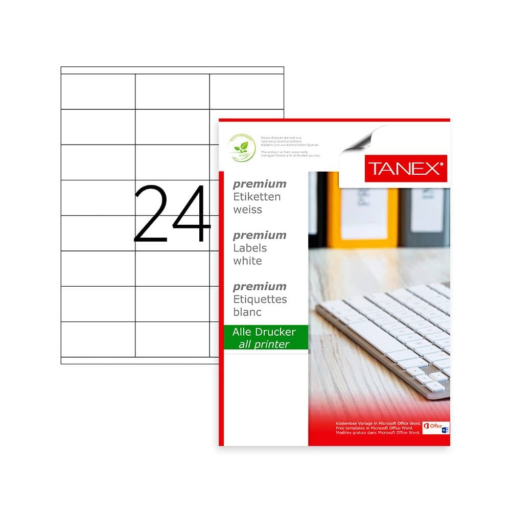 Tanex Laser Etiket 70x36 mm TW- 2736