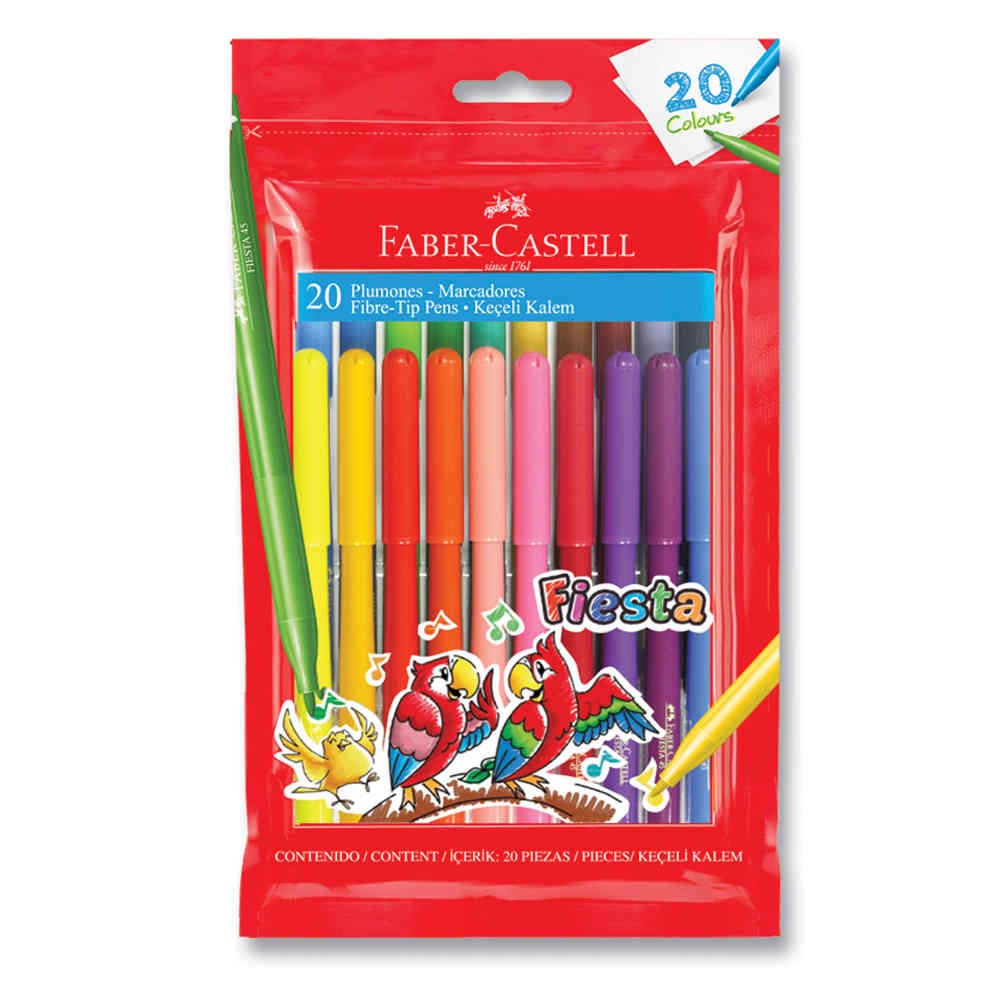 Faber-Castell Keçeli Kalem Fiesta 20'li Poşet