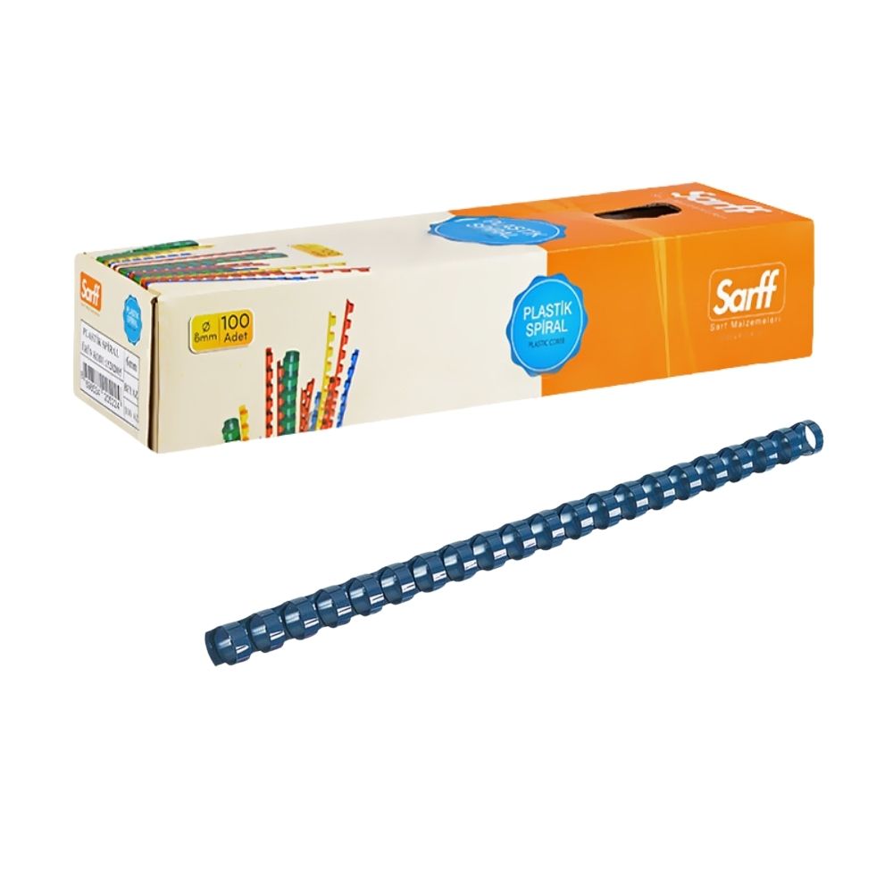 Sarff Spiral Plastik Delux 8 mm 100'lü Mavi