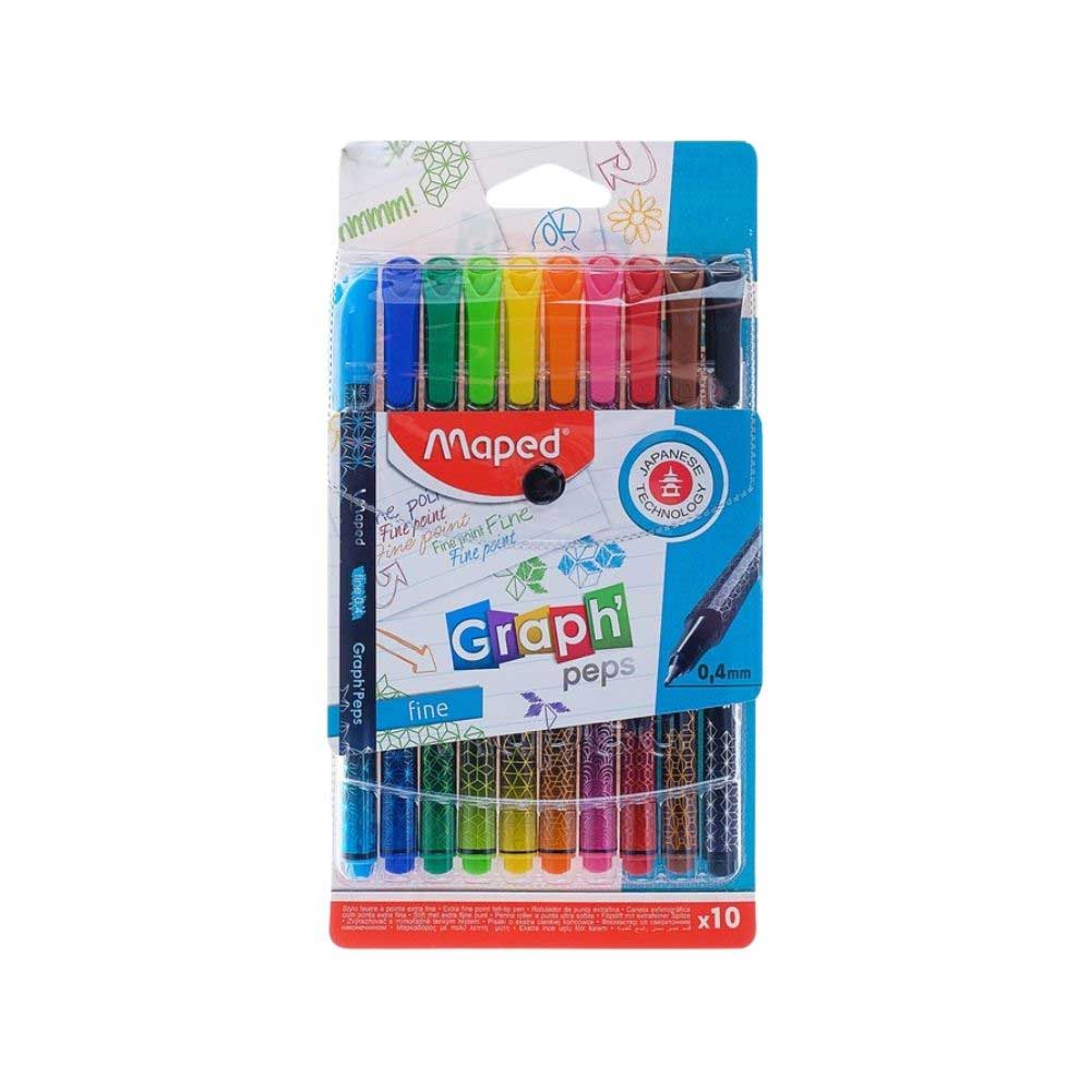 Maped Fineliner Keçeli Kalem Desenli 10'lu 0.4