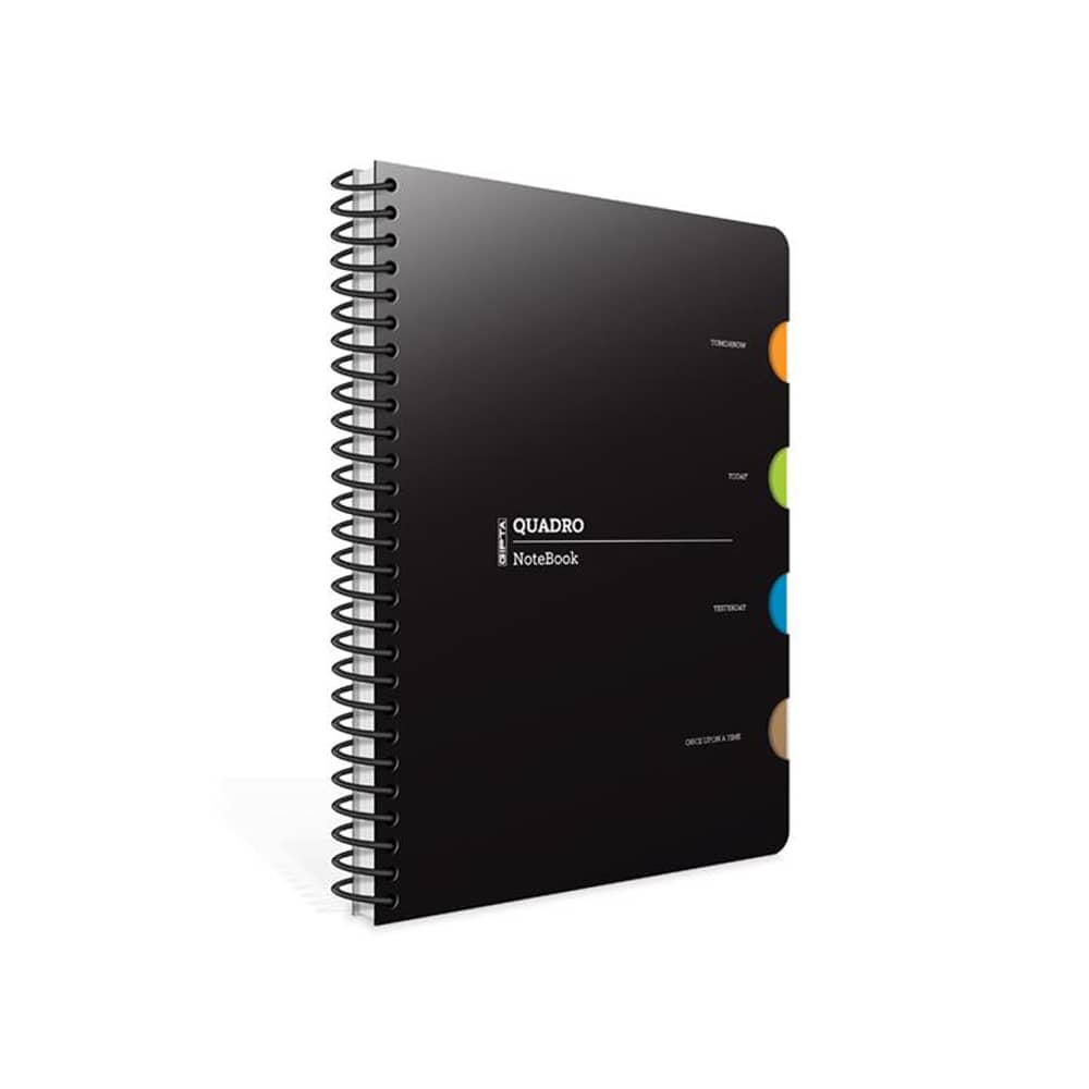Gıpta Defter Quadro Spiralli 4 Seperatörlü Pp Kapak 17x24 150 Yaprak Çizgili
