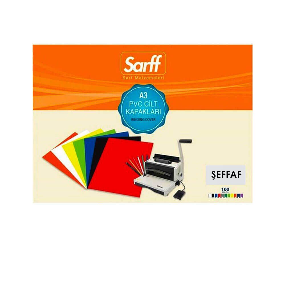 Sarff Cilt Kapağı A3 160 mic PVC 100'lü Şeffaf