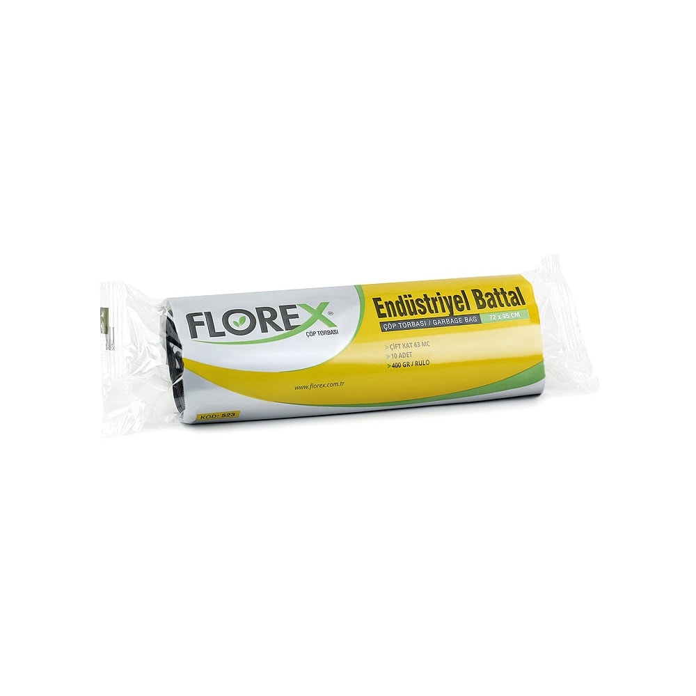 Florex Çöp Poşeti Endüstriyel Battal Boy 72x95 cm 10'lu Mavi