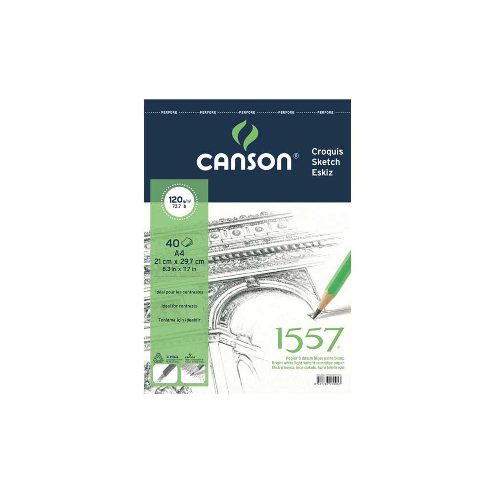 Canson Resim Defteri Çizgili Blok 120 gr A4 40 Yaprak Üstten Spiralli