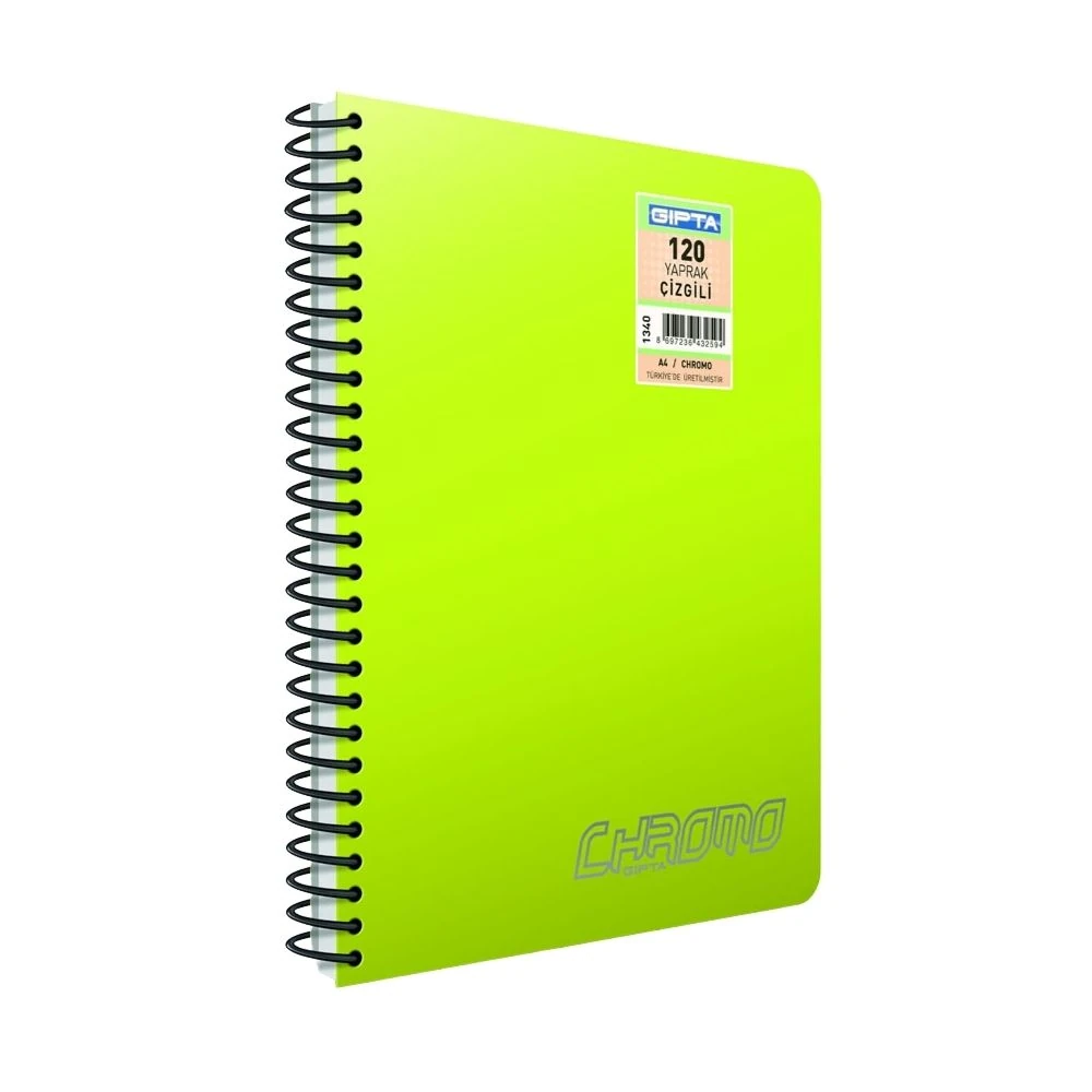 Gıpta Defter Chromo Double Metal Spiralli A4 100 Yaprak Çizgili