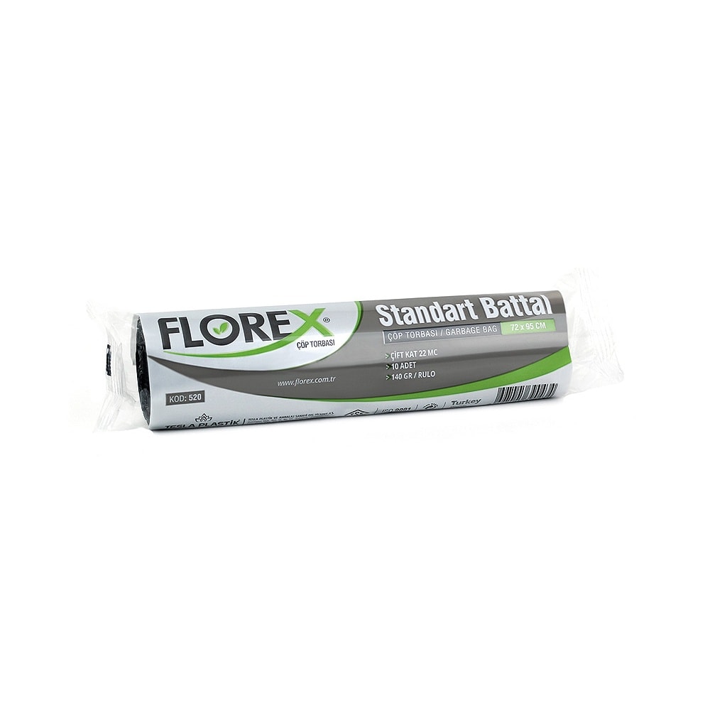 Florex Çöp Poşeti Standart Battal Boy 72x95 cm 10'lu Mavi