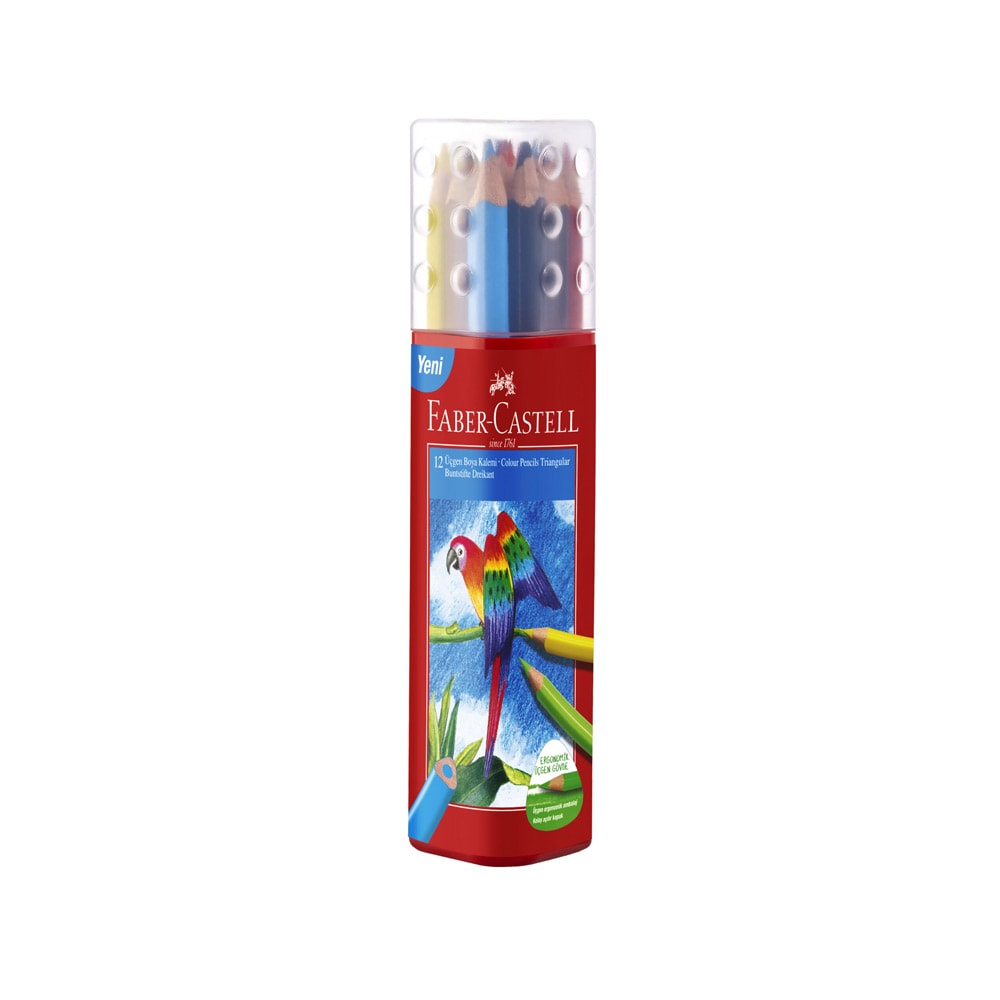 Faber-Castell Kuru Boya Kalemi Üçgen 12'li Tam Boy