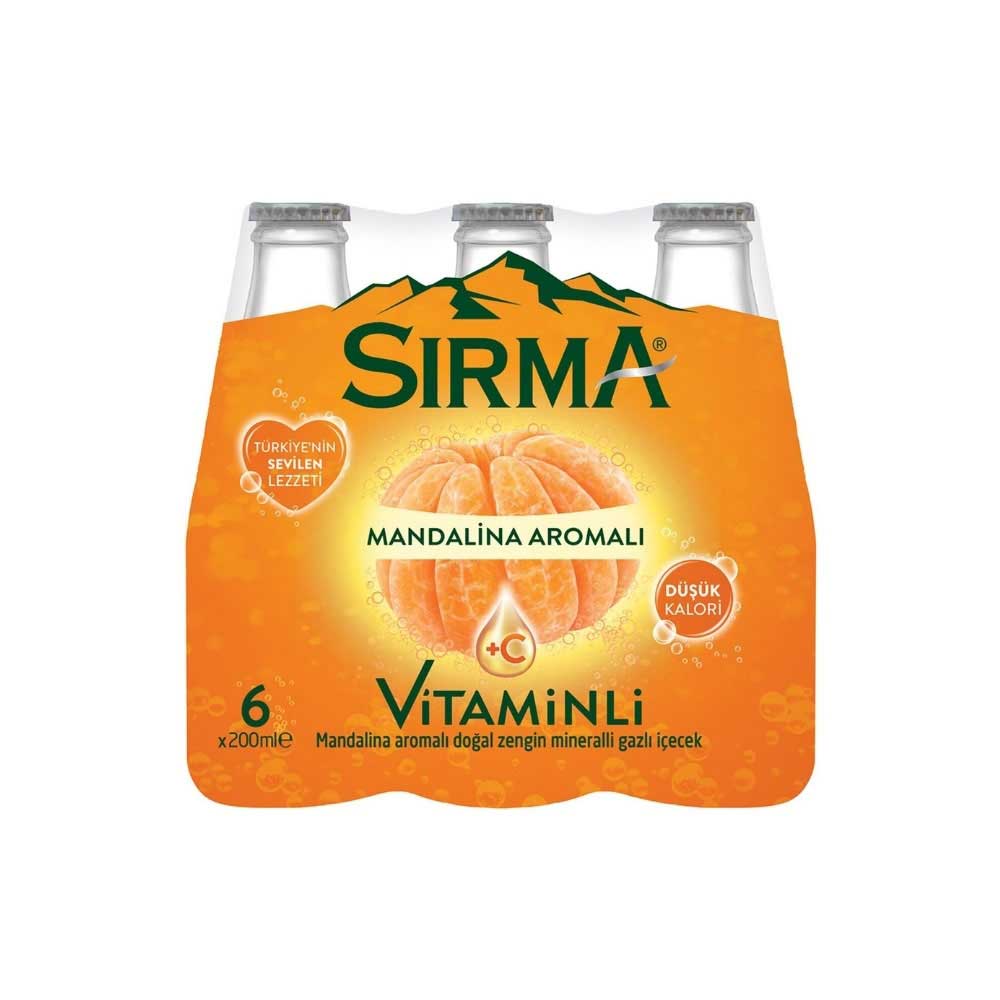 Sırma Soda C Plus Mandalina Cam Şişe 24'lü