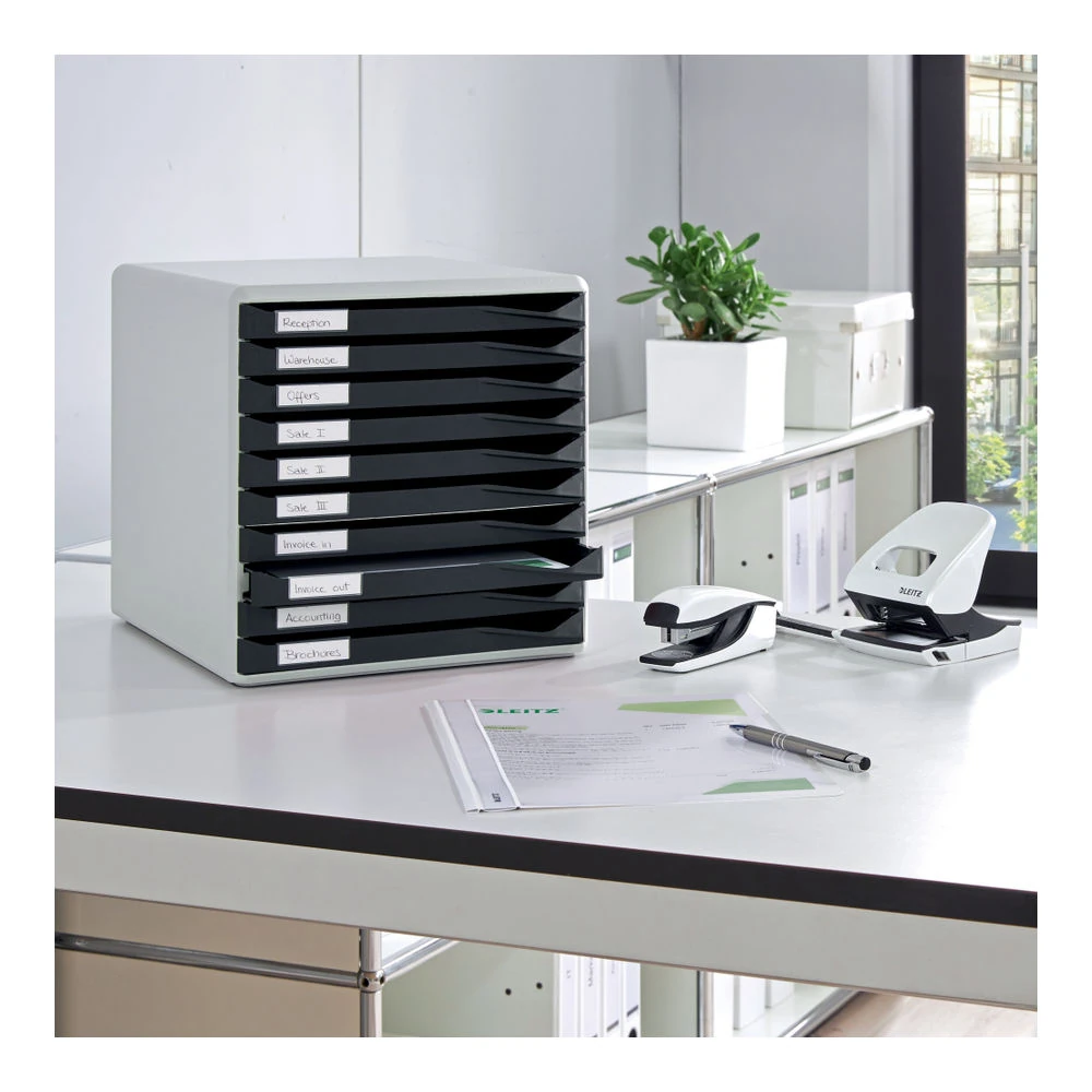 Leitz Evrak Rafı 10 Çekmeceli Gri