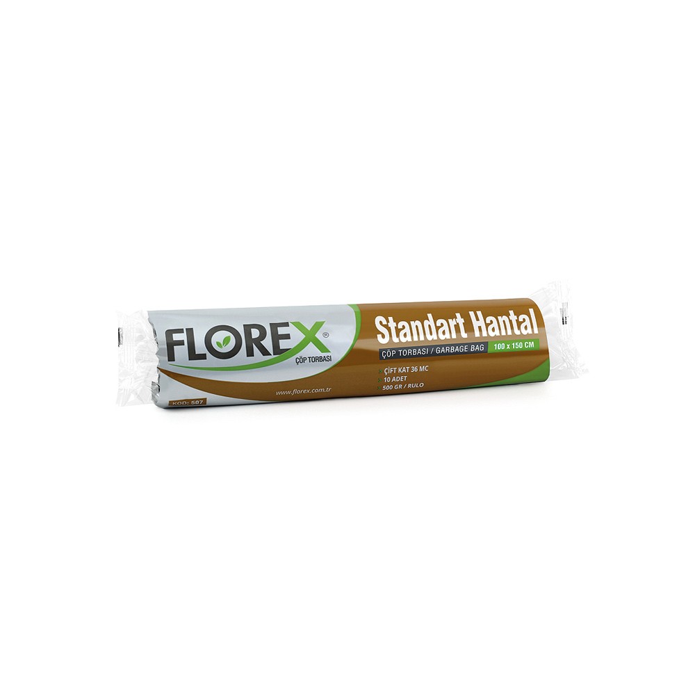 Florex Çöp Poşeti Standart Hantal Boy 100x150 cm 10'lu Siyah