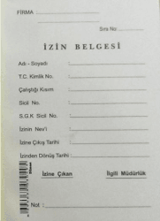 Dilman İzin Belgesi Otokopili