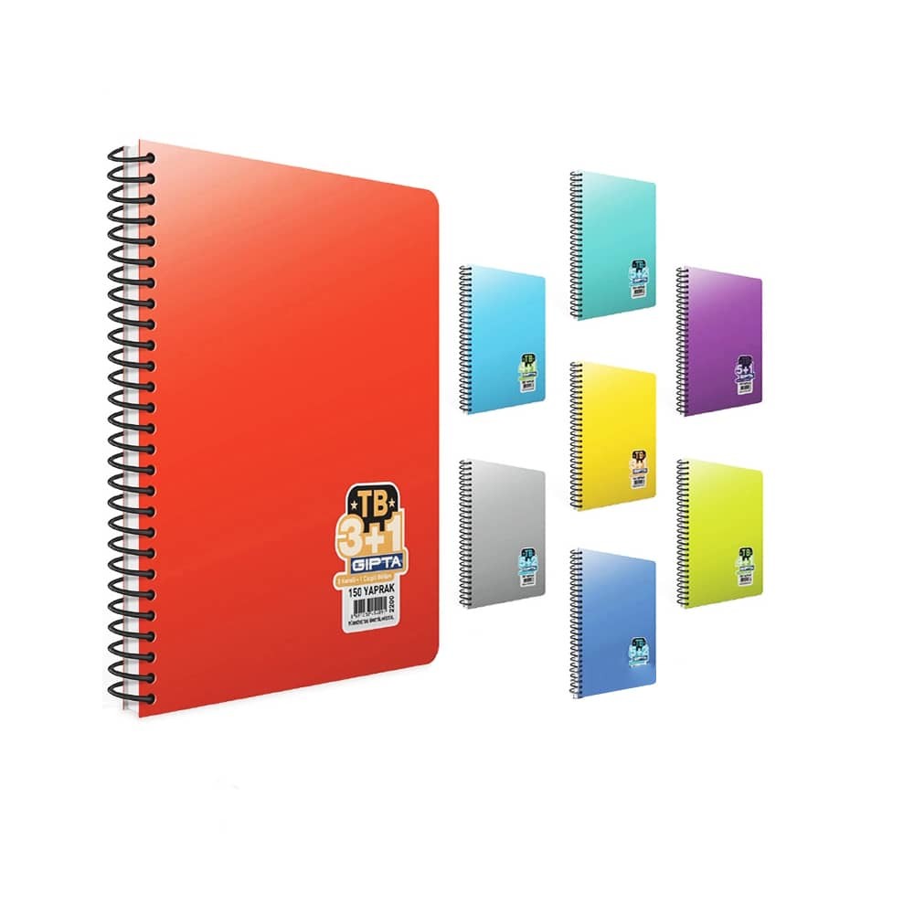 Gıpta Defter TB Spiralli Separatörlü Pp Kapak A4 150 Yaprak 3+1