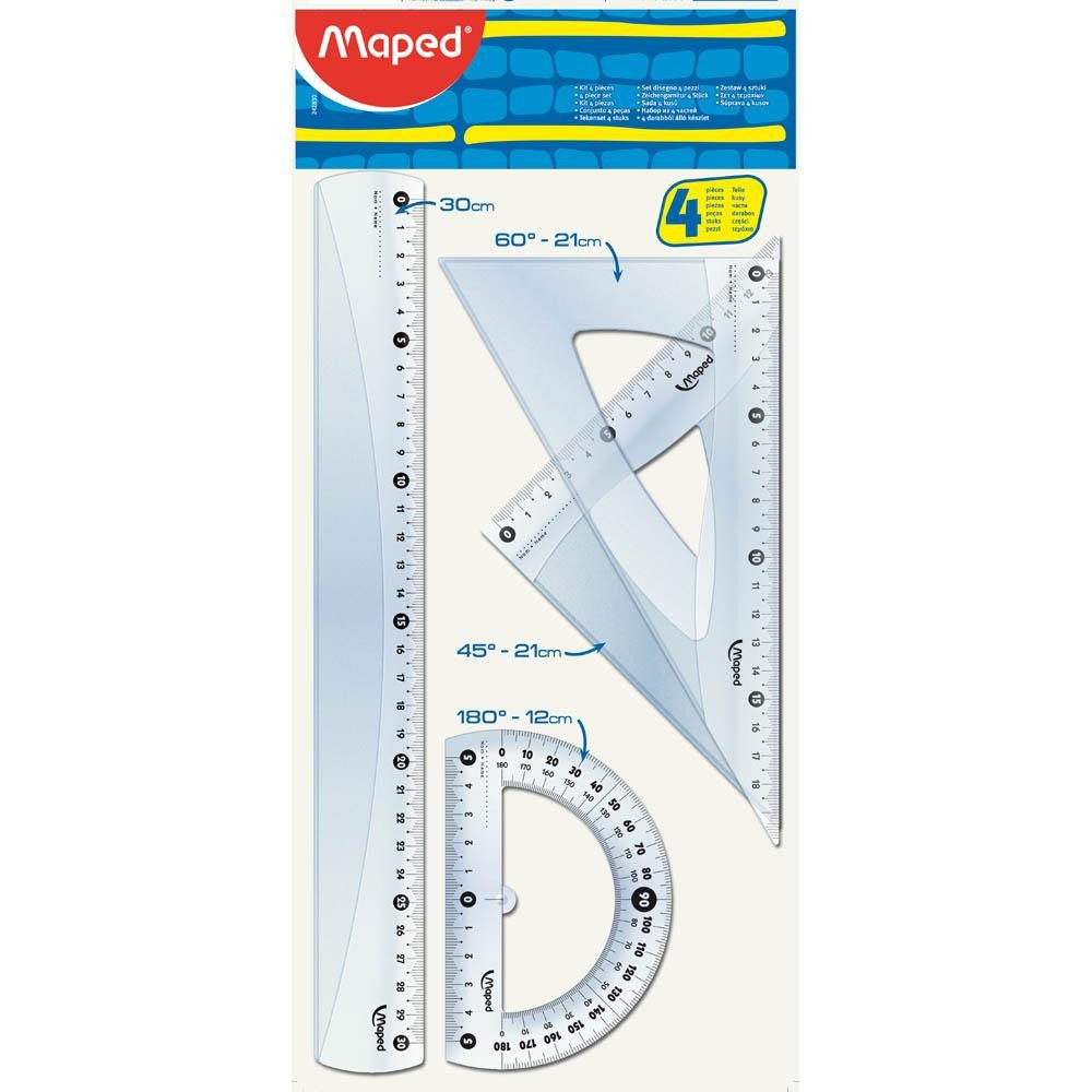 Maped Cetvel Seti Eko Kristal 30 cm 4'lü