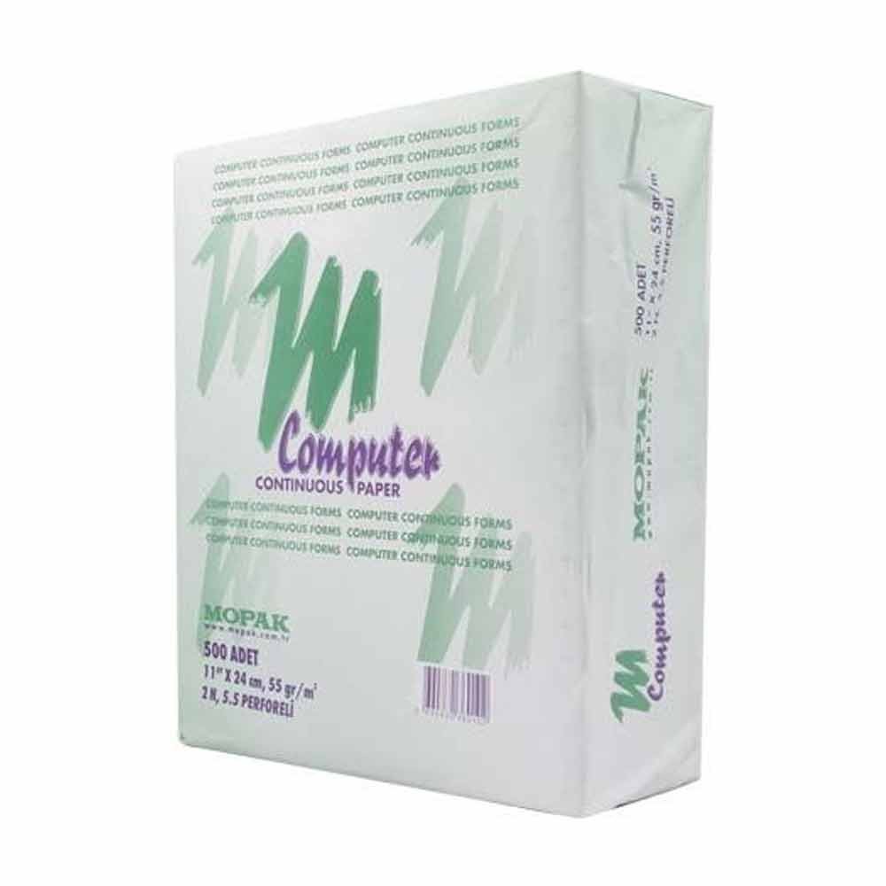 Mopak Bilgisayar Kağıdı 11x24 cm 2 Nüsha 55 gr 500'lü