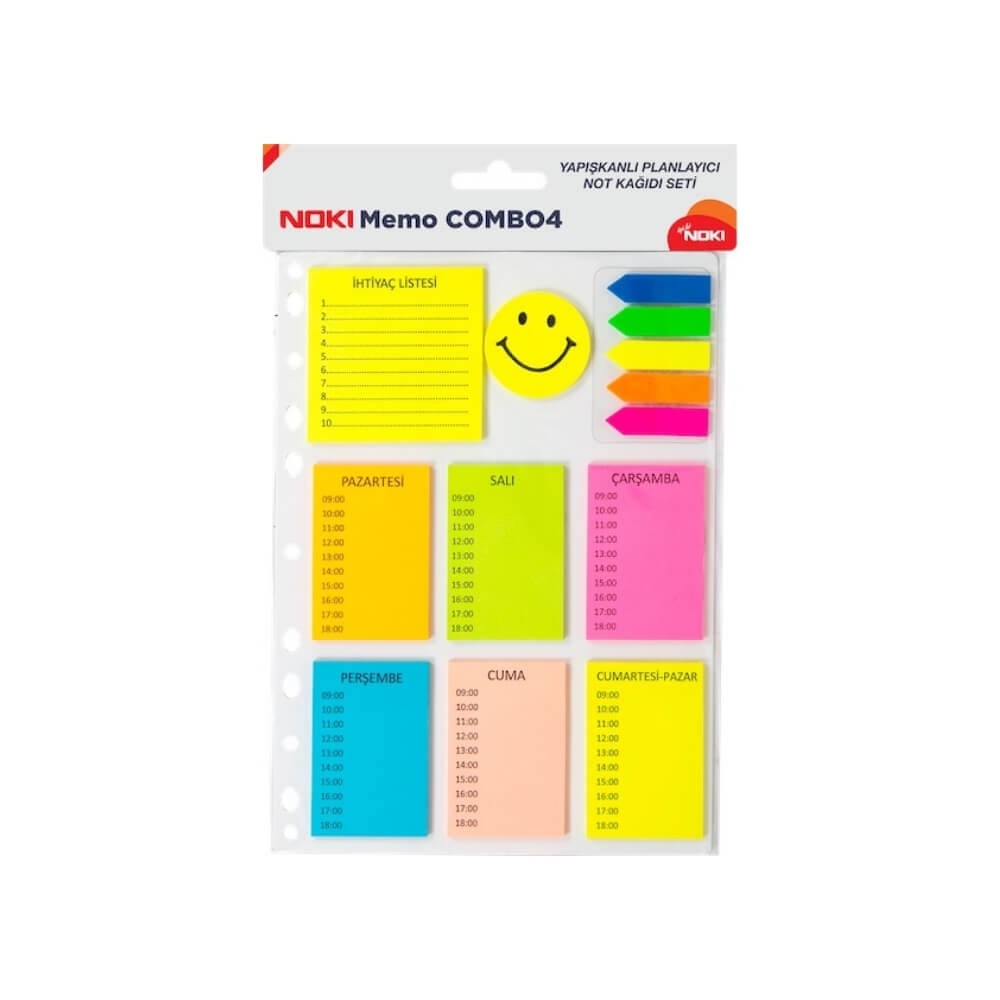 Noki Yapışkanlı Not Kağıdı Memo Combo 4