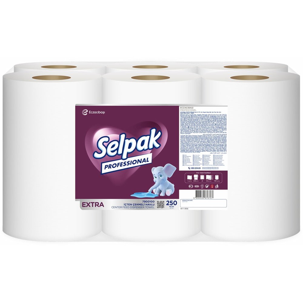 Selpak Professional Extra İçten Çekmeli Havlu 250 m 6'lı