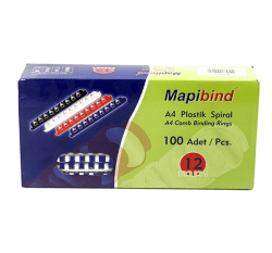 Mapi Spiral Plastik Mapibind 12 mm 100'lü Lacivert
