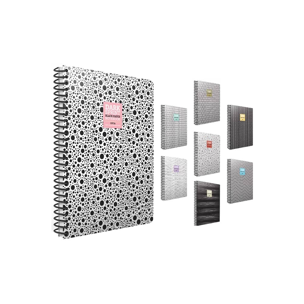 Gıpta Defter Dark Sprint Spiralli Karton Kapak A4 50 Yaprak Çizgisiz