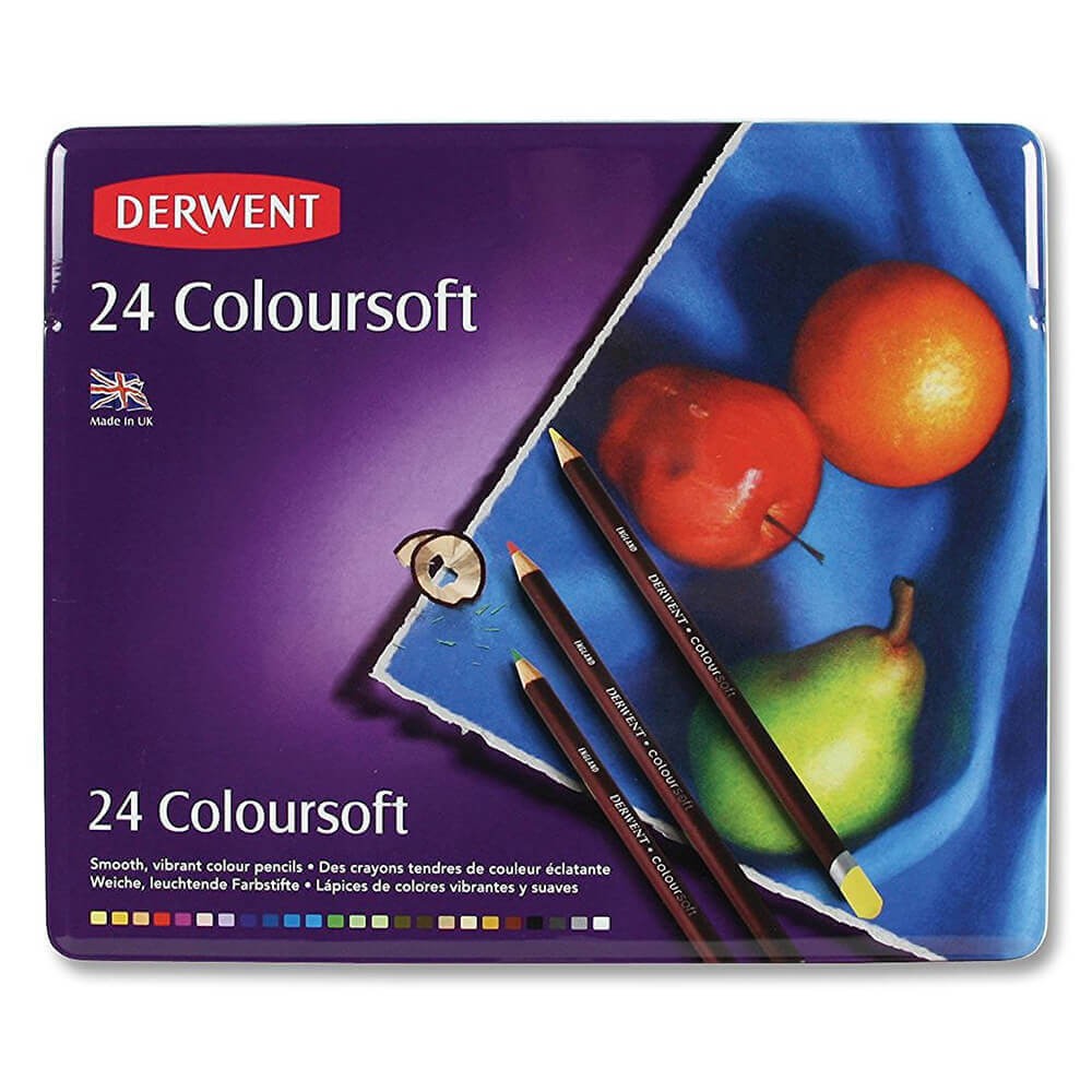 Derwent Kuru Boya Çubuğu Coloursoft Metal Kutu 24'lü