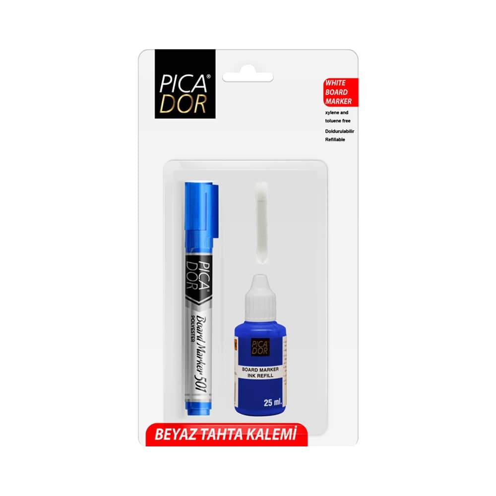 Picador Tahta Kalemi + Mürekkep + Uç 501 Mavi