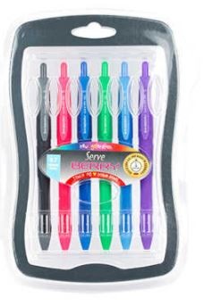 Serve Jel Kalem Berry 0.7 mm Karma Blister 6'lı