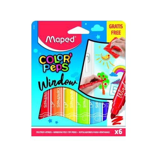 Maped Keçeli Kalem Cam Boyası 6'lı