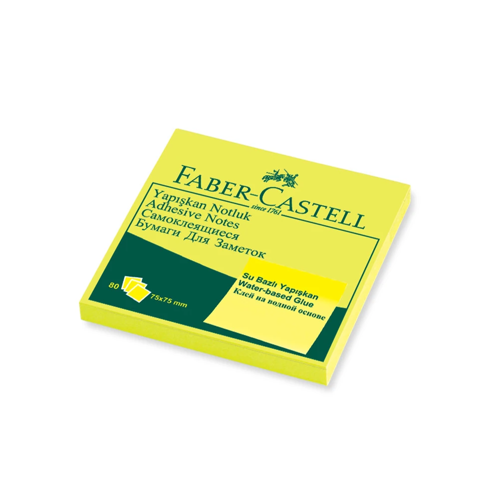 Faber-Castell Yapışkan Not Kağıdı 75x75mm Fosforlu Sarı