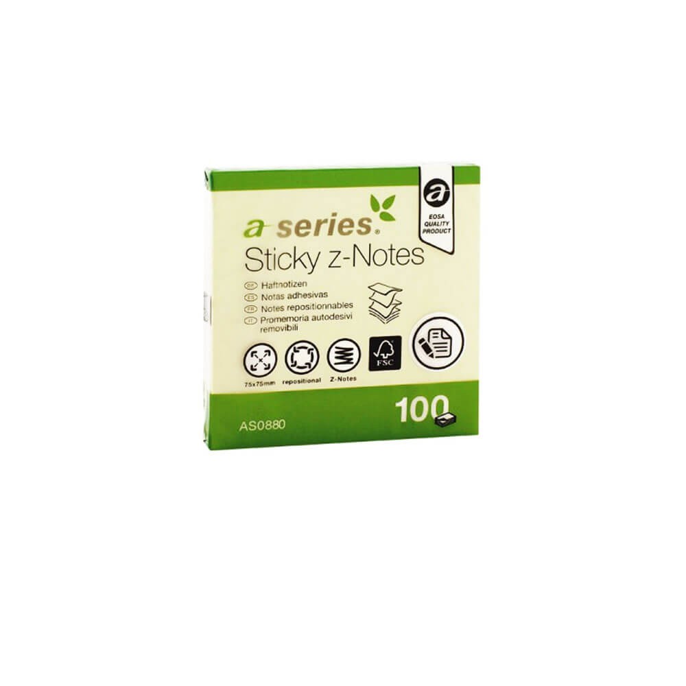 Aseries Yapışkanlı Not Kağıdı 75x75 mm 100 Yaprak Sarı
