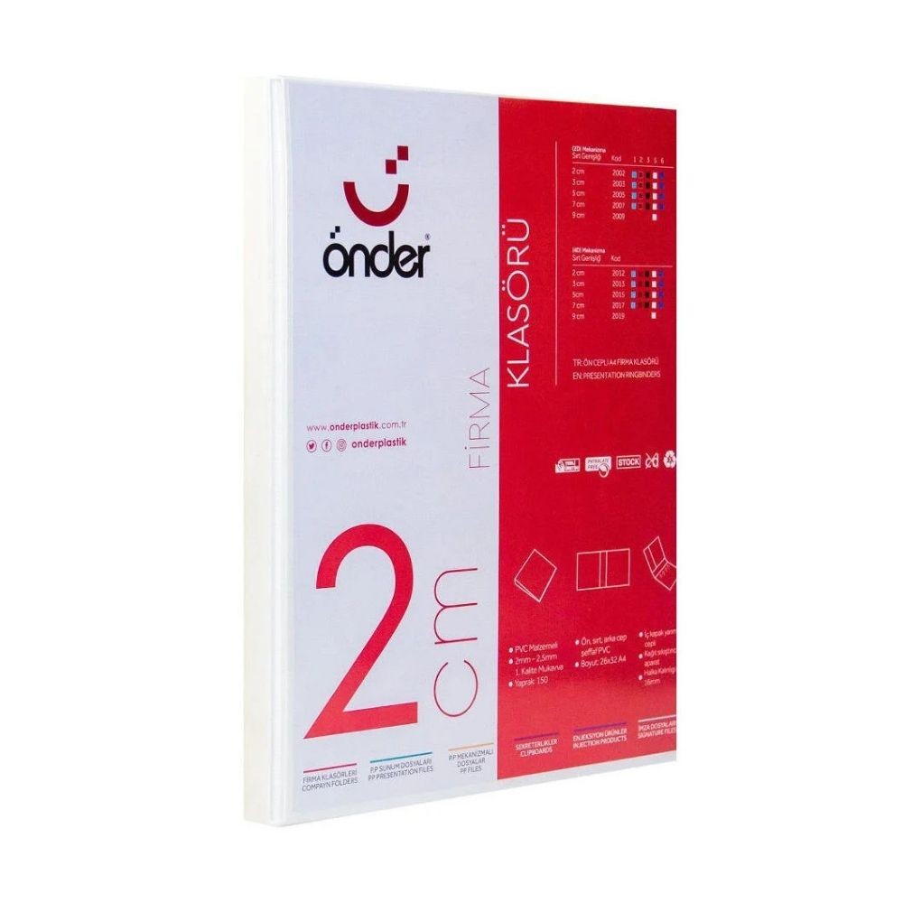 Önder Firma Klasörü A4 Sırt 2 cm 2D Mekanizmalı Beyaz