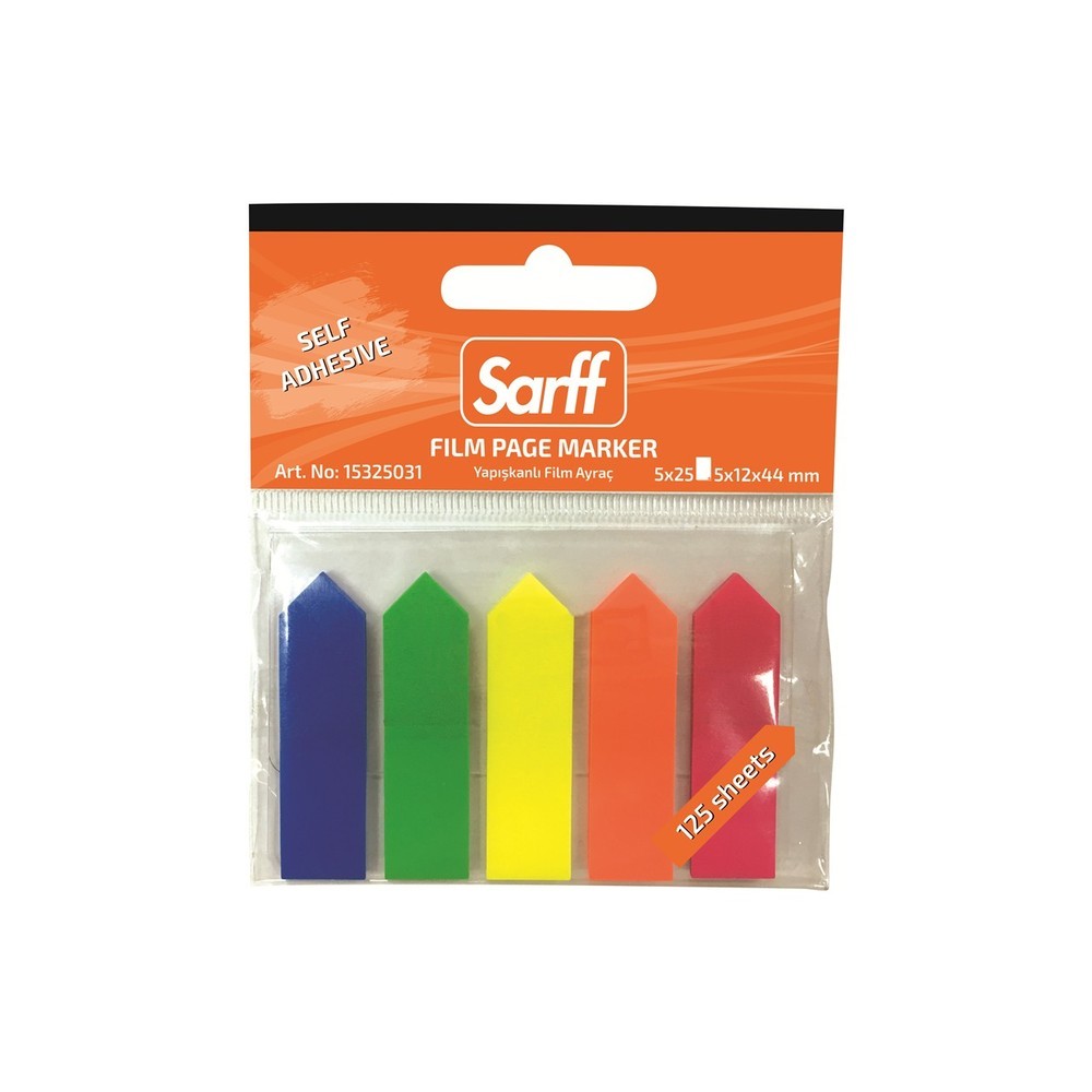 Sarff Film Index 5x12x44 mm Fosforlu Renkler Ok 5 Renk 25 yaprak