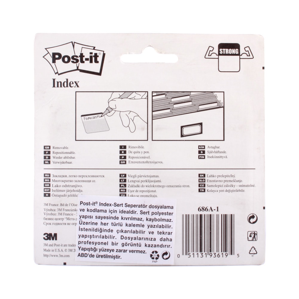 Post-it Index Sert Seperatör Kırımlı 4 Renk 6 Adet