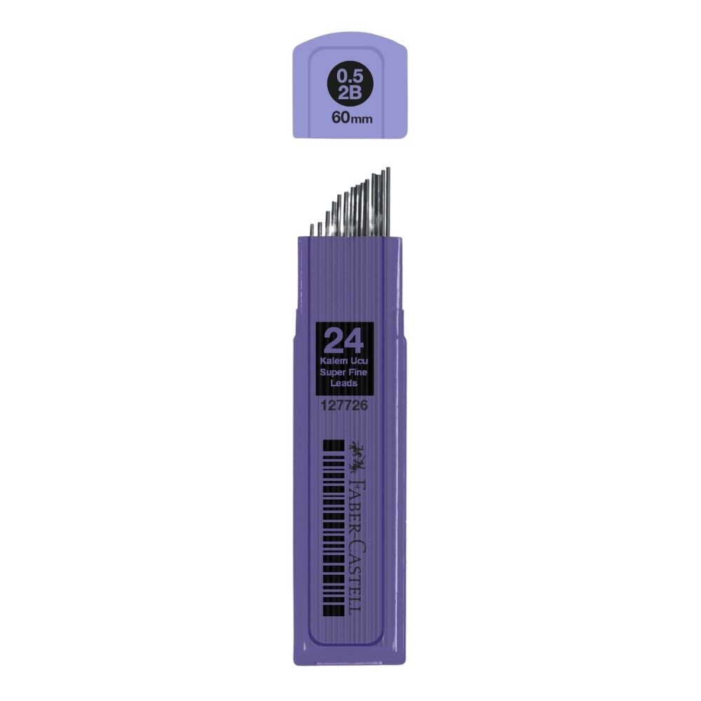 Faber-Castell Min Renkli Tüp 2B 0.7 mm 60 mm Mor